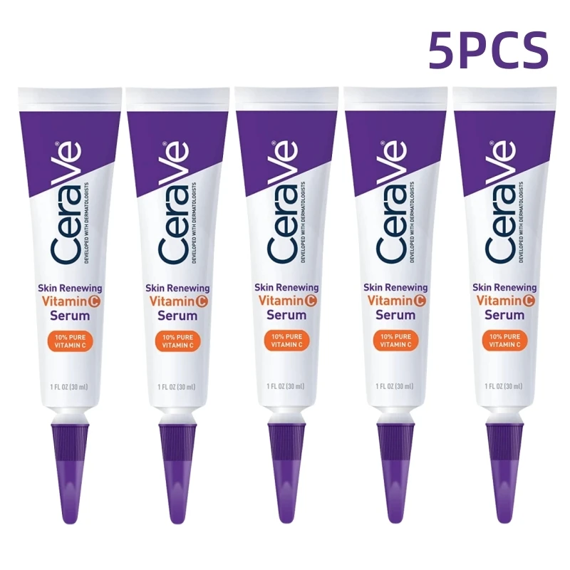 

5PCS CeraVe Skin Renewing 10% VC Facial Serum With Ceramides Repair Barrier Brighten Skin Even Tone Moisturizing Antioxidant