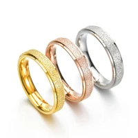 high quality fashion simple scrub stainless steel women s rings 2 46mm width rose gold color finger gift for girl jewelry