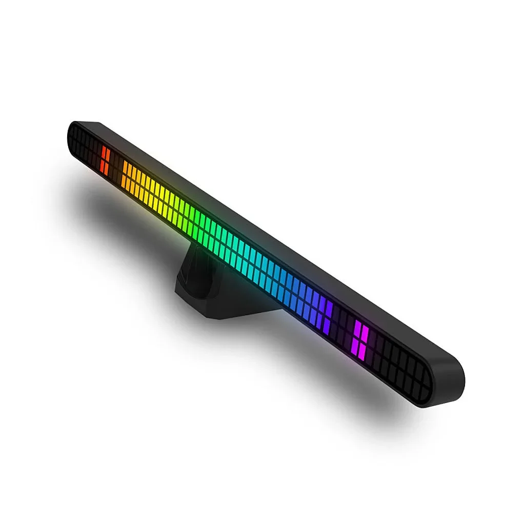 

30-сантиметровая Двухрядная 64-битная RGB LED-лента С Голосовым Управлением, Перезаряжаемая, Магнитная, С Музыкальным Ритмом