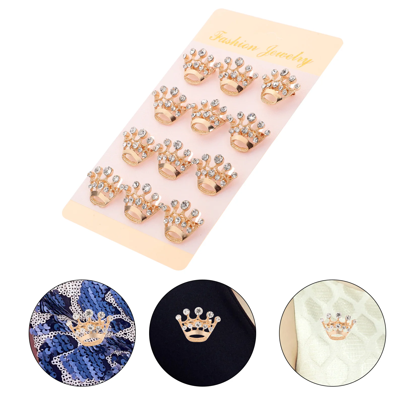 

Tiara Brooch Diamante Wedding Party Tiara Corsage Brooch Pin Valentines Day Gift, pack of 12, Golden Corsages for 100pieces