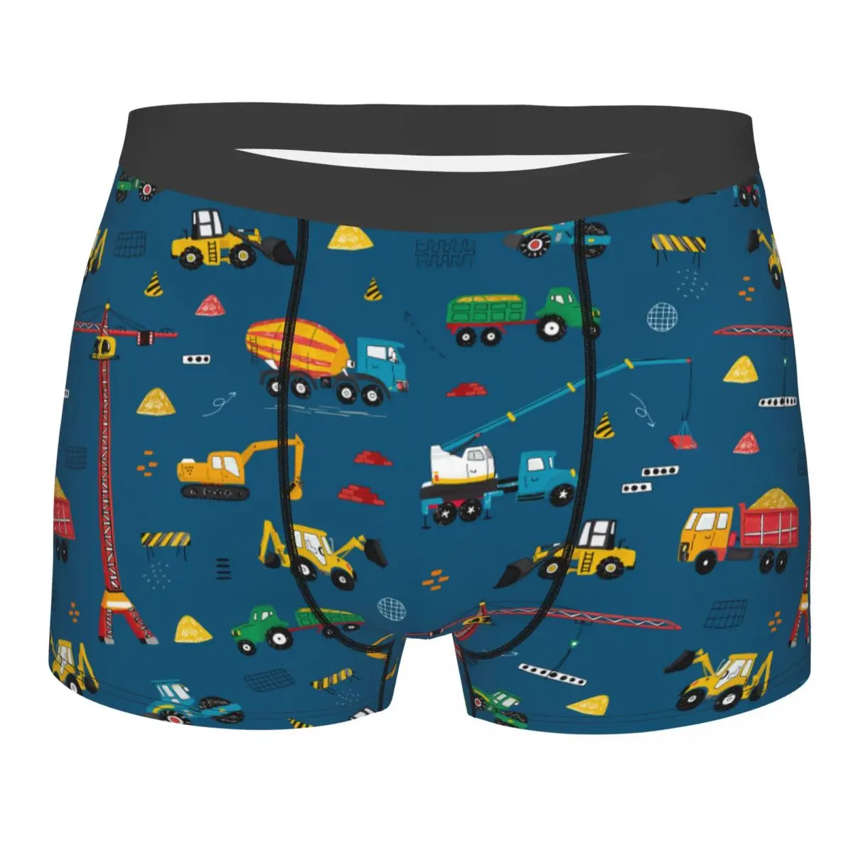 

Men's Under Construction Truck Excavator Boxer Briefs Shorts Panties Breathable Underwear Child Car Homme Sexy S-XXL Underpants