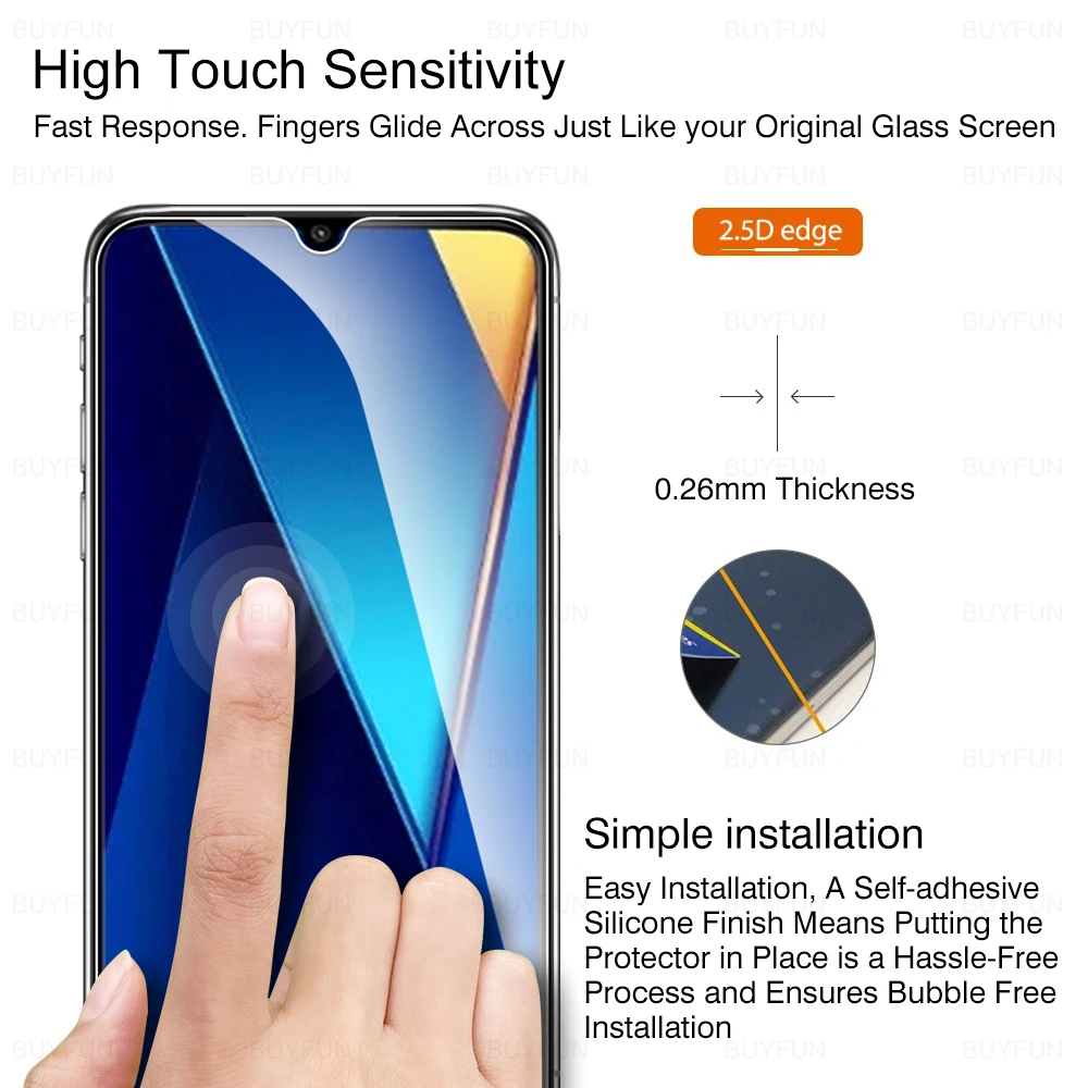 2 в 1 для Xiaomi Poco C65 передняя защита экрана + Защитная пленка объектива камеры PocoC65 C 65