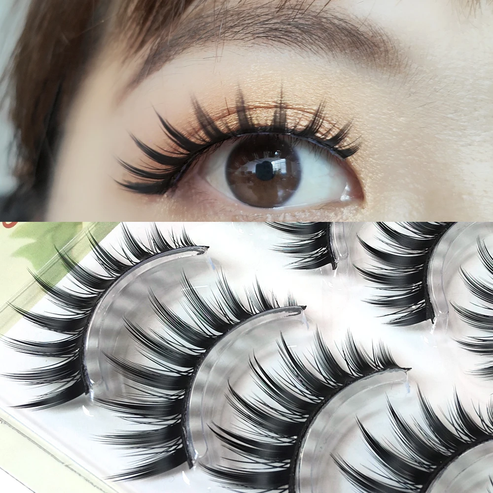 5 пар Накладные ресницы кластер натуральные длинные крылатые Маленький Дьявол