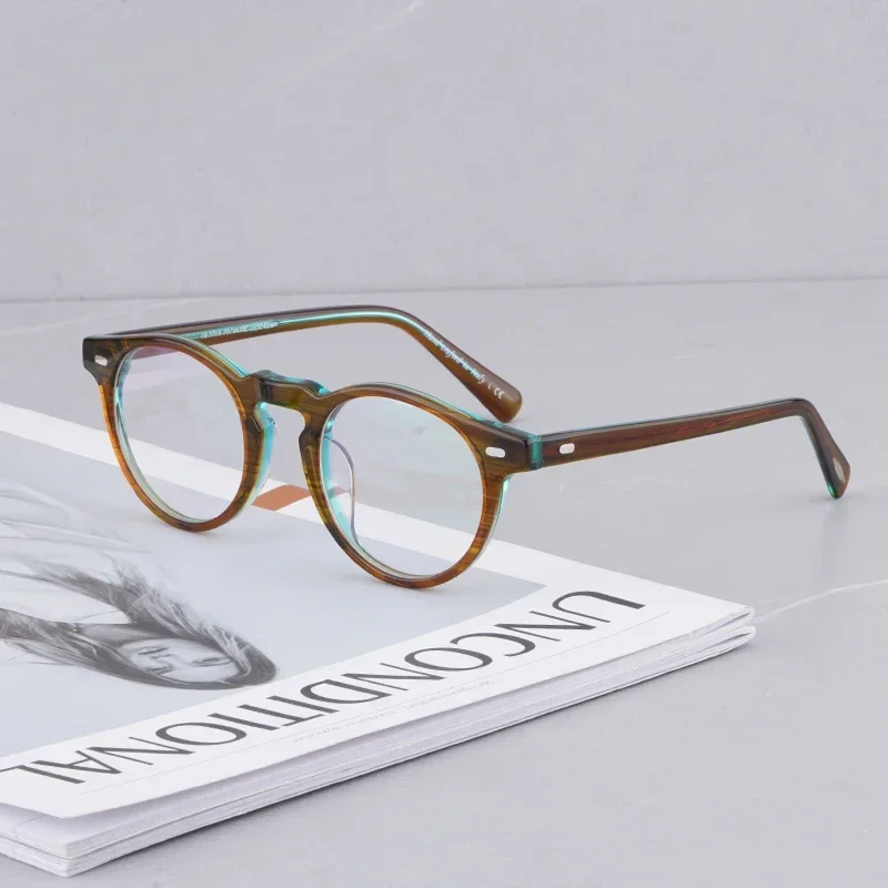 Прозрачные круглые очки Gregory Peck женские винтажные ацетатные оправы для очков по