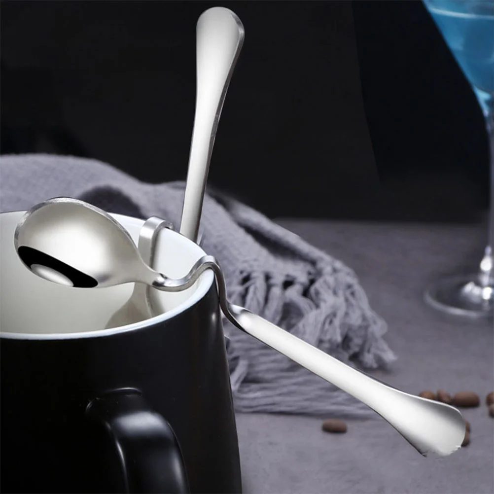 

4 Pcs Eating Spoons Mixing Dessert Stainless Flatware Household Steel Coffee Stirring Honey Home Tools