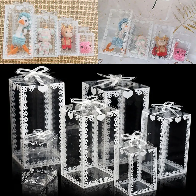 

10pcs Clear Plastic PVC Packing Box Transparent Candy Apple Box For Gift Wedding Party PVC Plastic Packing Box Multi Size