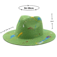 party picnic women sun hats painted graffiti green grass cap jazz hat men spring summer panama straw hat sombreros de mujer lm66