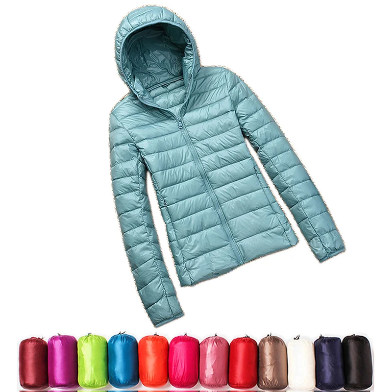

2020 New Casual 90% Ultra Light White Duck Down Jacket Women Autumn Winter Warm Coat Lady Plus Size Jackets Female Hooded Parka