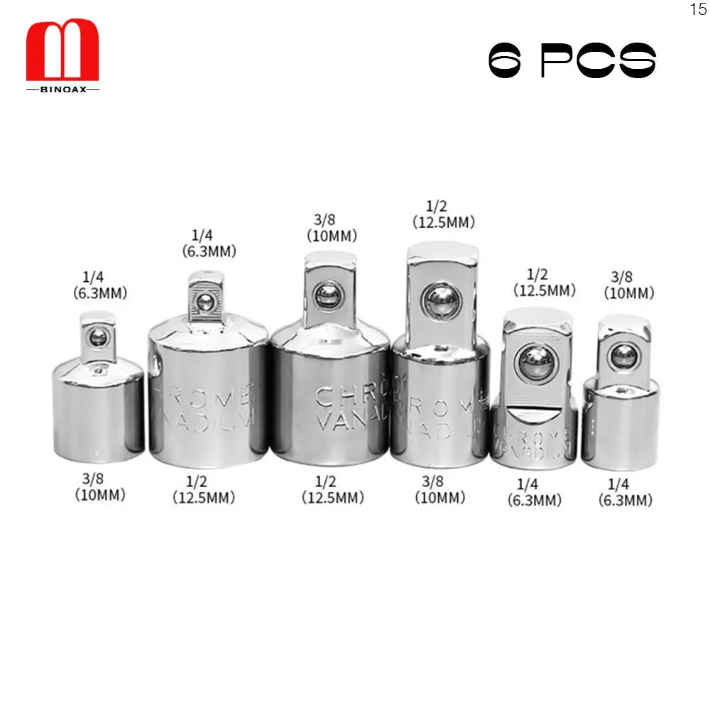 

BINOAX 6Pcs Ratchet Converter Adapter Reducer Chrome Vanadium Steel