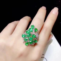 925 sterling silver emerald ring fine jewelry 34mm luxury jewelry designer engagement rings for women