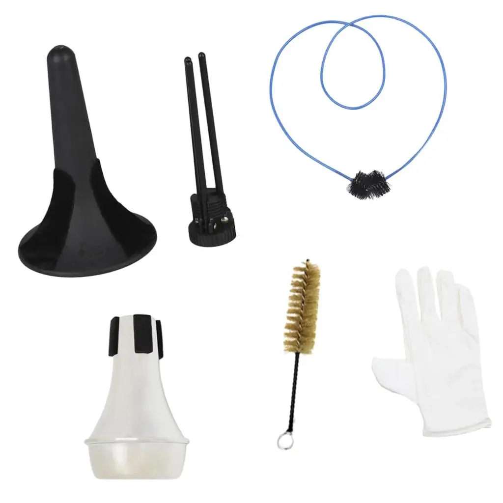 

6 In 1 Trumpets Maintenance Tools Kits Brackets + 2 Pieces Brushes + Pegs +