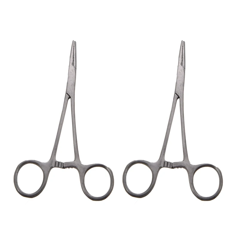 

2X New 5 Inch Fishing Stainless Steel Straight Hemostat Forceps Locking Clamps