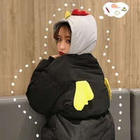 autumn and winter warmth and thick padded jacket women kawaii moving wings cute tail coat loose fashion casual bread coat 2022