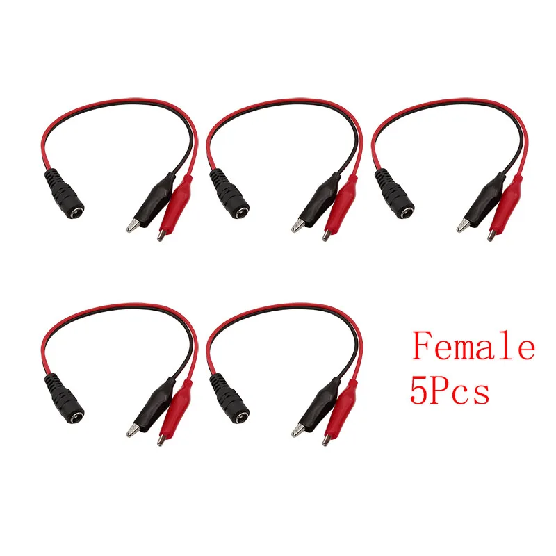 

5 шт./лот, штекер питания постоянного тока/гнездо 5,5x2,1 мм до 2x зажимов типа «крокодил», зажимы типа «крокодил», тестовые провода, разъем кабеля