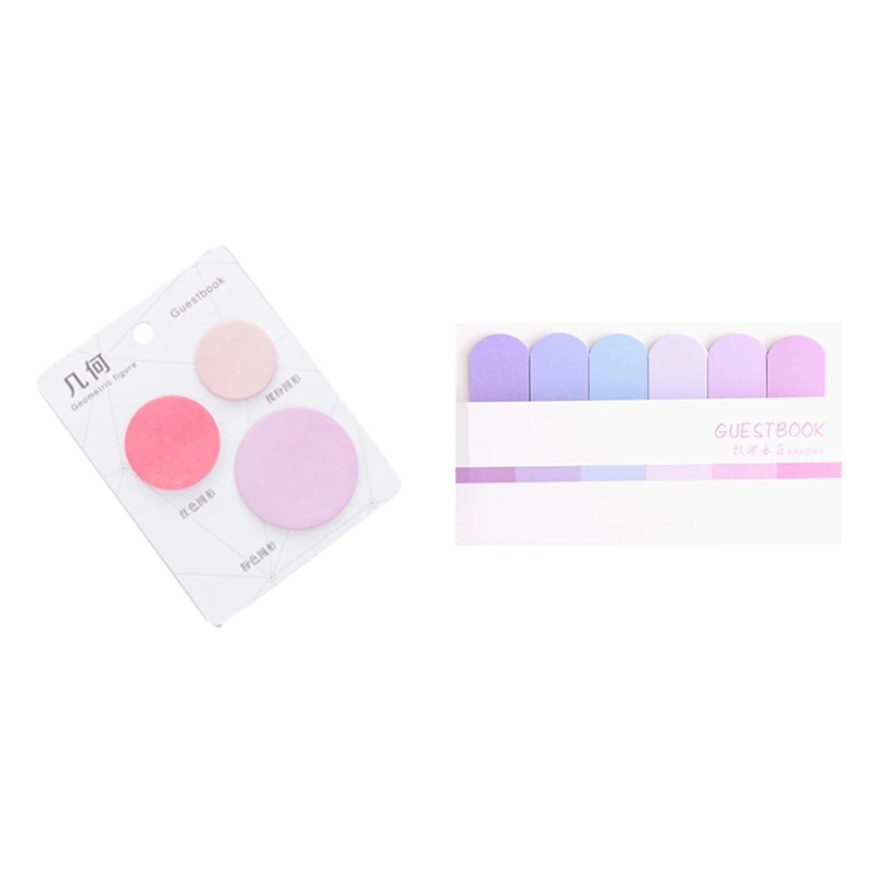 

Cute Kawaii Geometric Memo Pad Sticky Notes Stationery Sticker With 6 Colors Gradient Cute Kawaii Memo Pad