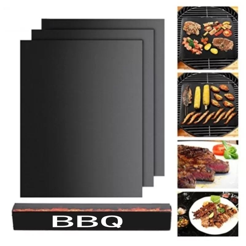 

2023NEW Grill Mat Non-stick barbecue Heat Resistance Outdoor Baking Pad Reusable Cooking Plate PTFE Tools Accessories grilling