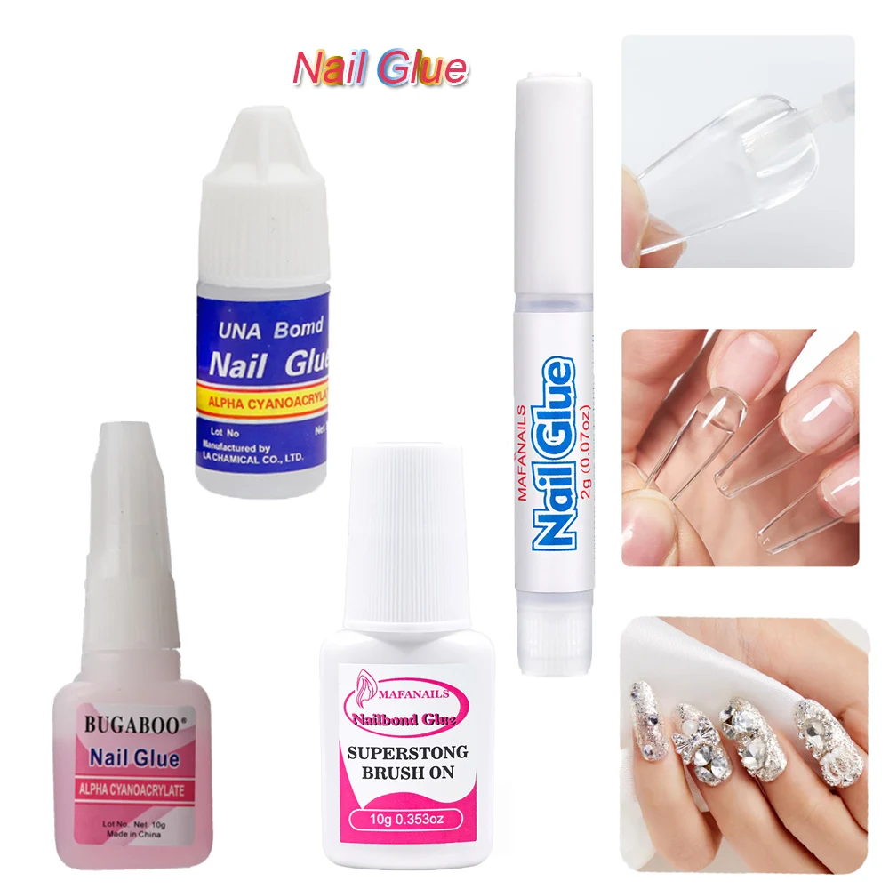 2/10ML Nail Glue for Acrylic Fast Drying Adhesive Rhinestone Decoration False Tips Nail Art Glue Manicure Accessories Nails Glue