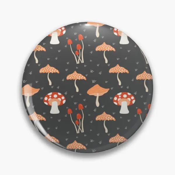 Mushroom And Flower Cottagecore Pattern  Soft Button Pin Women Cartoon Gift Lapel Pin Funny Hat Metal Collar Badge Fashion Decor