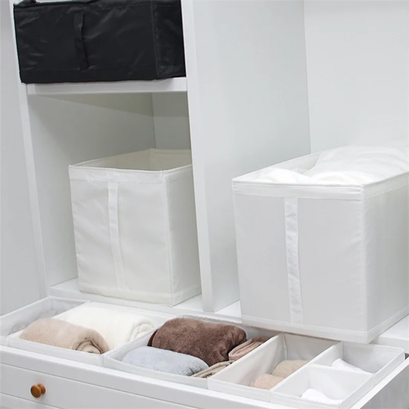 

Fabric Storage Baskets Bins Clothes Organizer Drawer Storage For Closet And Toys Desktop Sundries Snacks White Cube Storage Box