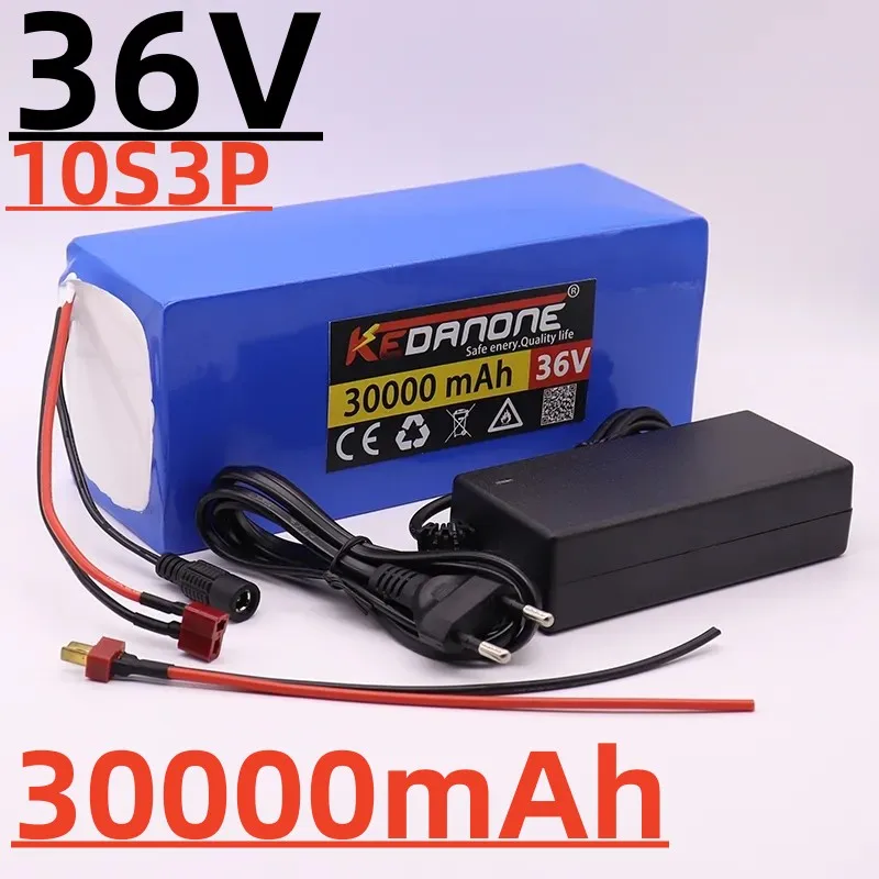 

Batería de bicicleta eléctrica de 36 V y 30Ah, paquete de batería de litio BMS de 20a integrada, 36 Voltios con carga de 2a