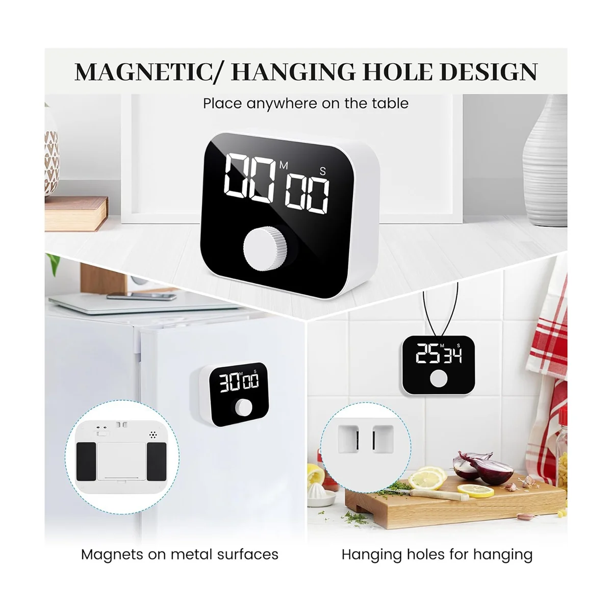 Кухонный таймер цифровой для приготовления пищи магнитный Таймер секундомера