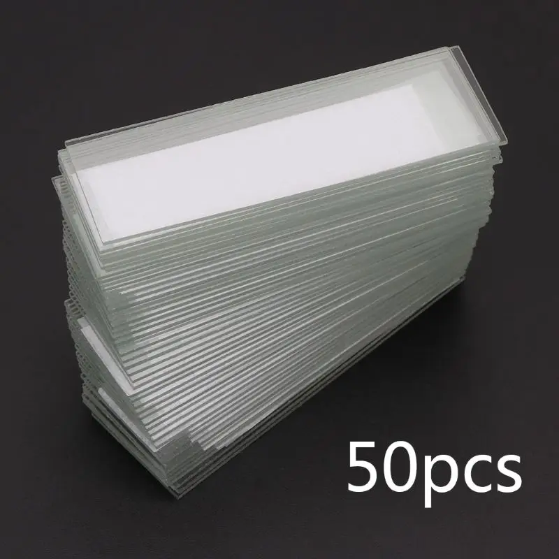 50Pcs 1mm Thickness Cavity Glass Coverslips Single Concave Microscope Glass Slides Reusable Laboratory Blank Sample Cover Glass