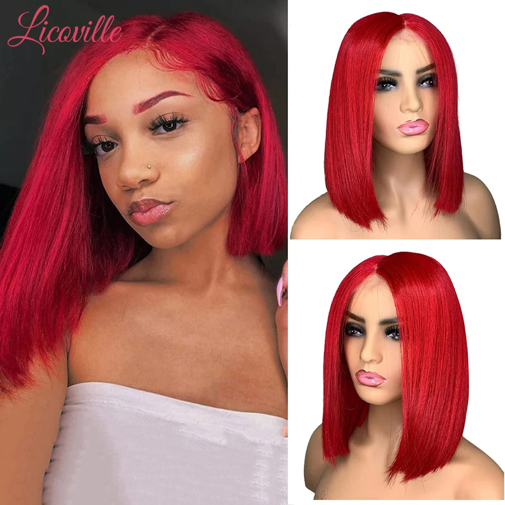 Red Lace Front Human Hair U Part Wig 7 Day Delivery Wigs Virgin Peruvian Brazilian 13x4 Colored Natural Woman Hairpiece Glueless