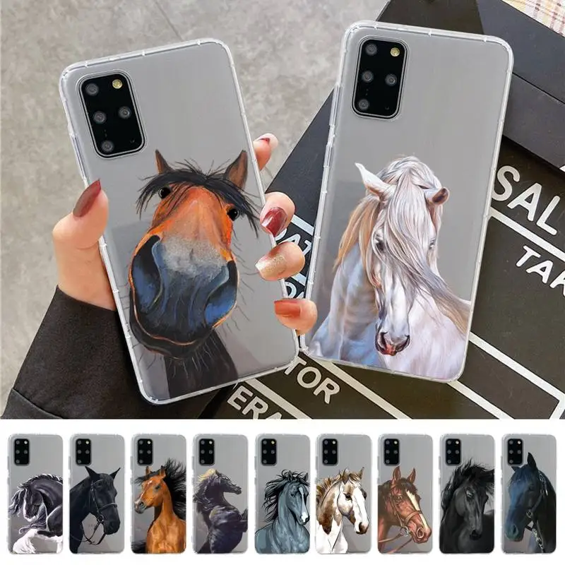 

The Great beauty horse Phone Case for Samsung A51 A52 A71 A12 for Redmi 7 9 9A for Huawei Honor8X 10i Clear Case