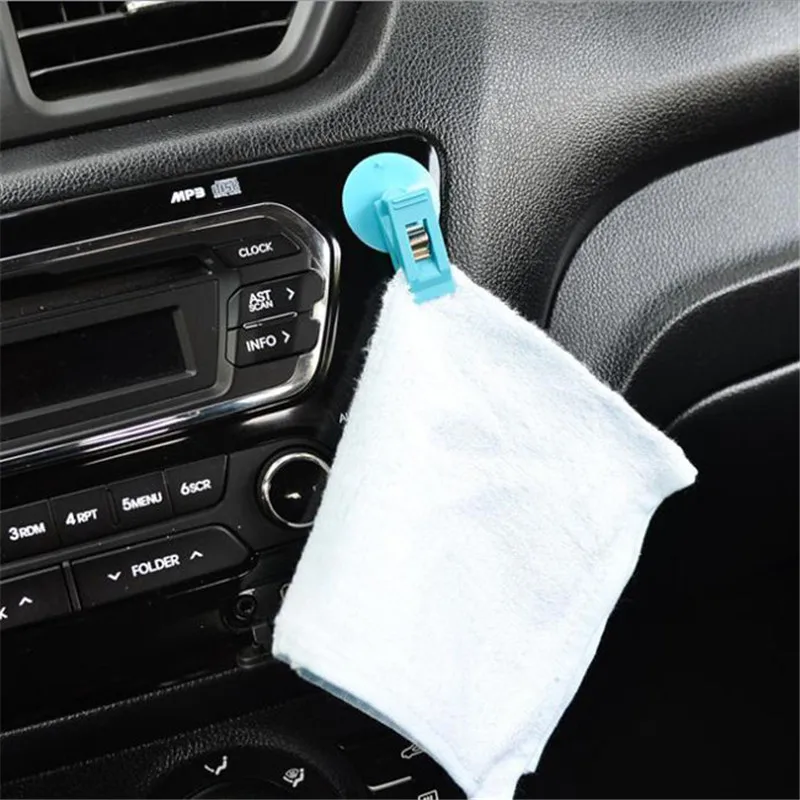 

New 2pcs / Lot Car Window Mount Suction Sucker Clips Hook Holders For Sunshade Curtain Cloth Cards Ticket Stuff