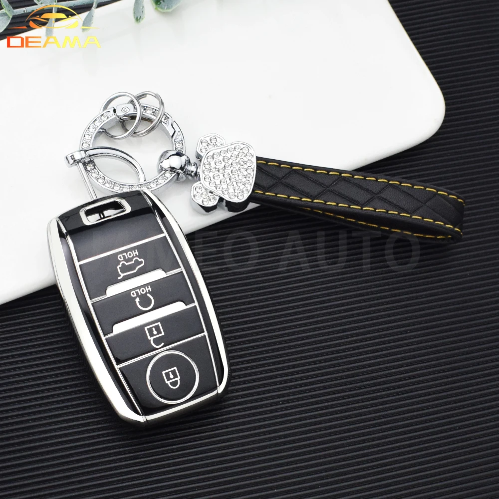 Чехол для ключей из ТПУ с 4 кнопками Kia K2 K3 K4 K5 Rio Picanto Soul Sorento Ski Sedona Sportage Cerato Optima 2016