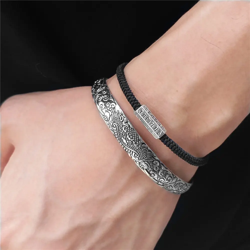 

Feng Shui Kylin Bracelet Good Luck Amulet Men Women Woven Thread Rope Lucky Bangles Black Buddha Healing Bracelets