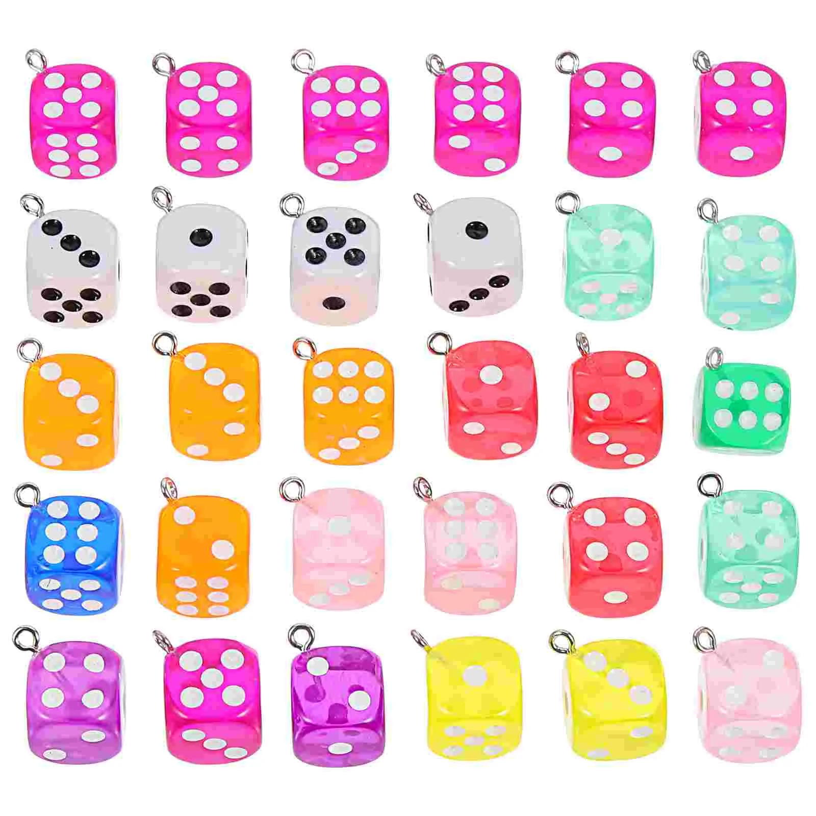 

Charm Dice Dices Charms Earring Resin Jewelry Mini Pendants Findings Necklace Square Diykeychain Bracelet Lucky Rainbow