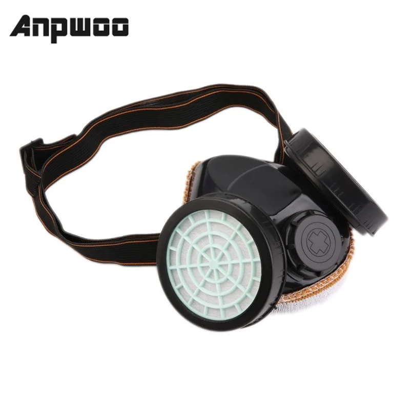 

New Protection Filter Dual Gas Mask Chemical Gas Anti Dust Paint Respirator Face Mask with Goggles Industrial Safety