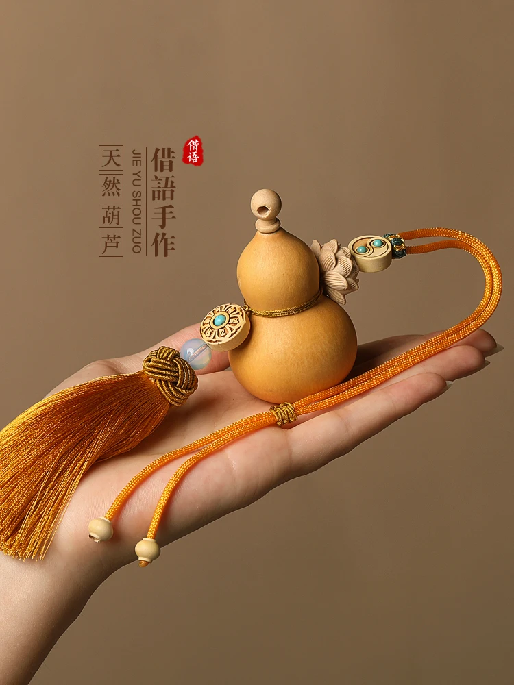 

Natural gourd hanging door to door door to living room bedroom entrance gold tassel lotus flower wealth hanging ornament