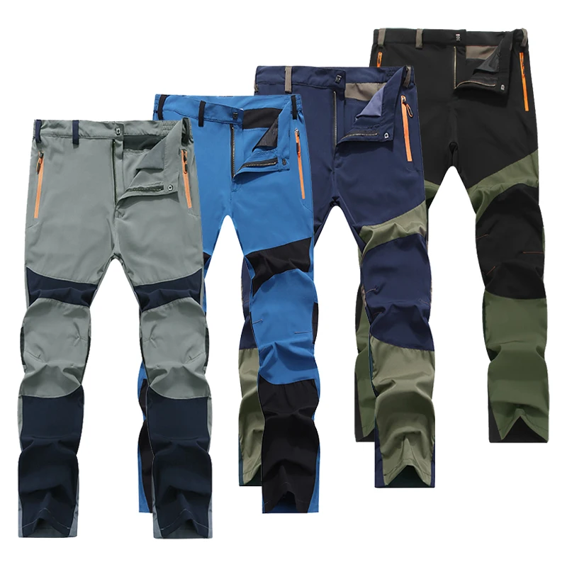 Men Hiking Camping Pants Wear Resistant Quick Dry Anti UV Pant Waterproof Elastic Trousers Climbing Trekking Summer