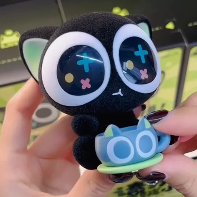 Фото НОВИНКА Оригинальная коллекционная фигурка Mstarsp La Please Pet The Fluffy Xiaohei Series Flocked Blind Box Luo Xiaohei, модная игрушка, милый подарок, 8-9 см №4