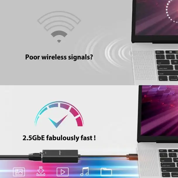 Конвертер USB Type-C в 2 5G Gigabit Ethernet