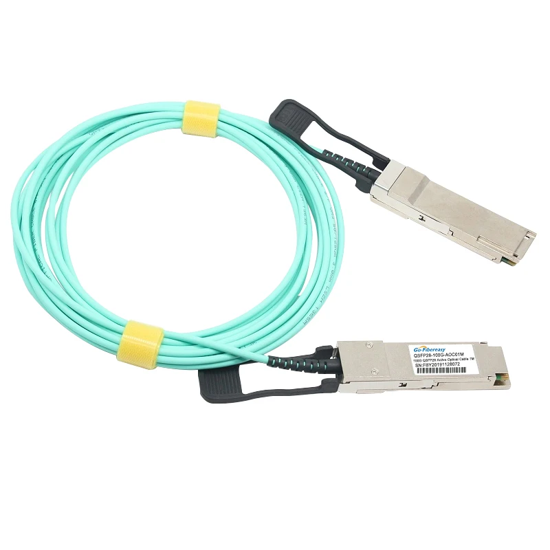QSFP28 100G AOC Cable OM4/3 Fiber Optic Cable MPO QSFP28 Switch Module 1m~100m 100G QSFP28 Active Optical Cable Customer Length