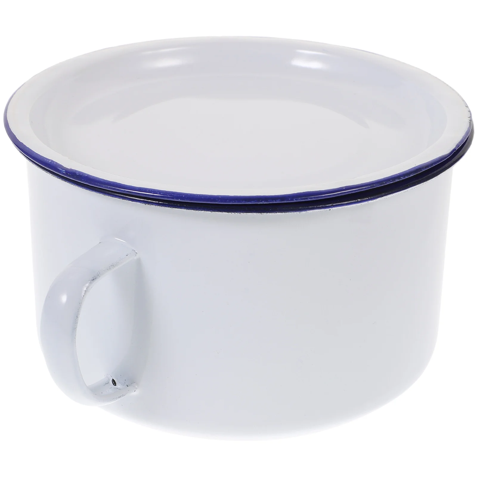 

Soup Bowl Lid Noodle Chinese Enamel Bowls Lids Big Mug Handle Salad High Capacity Instant