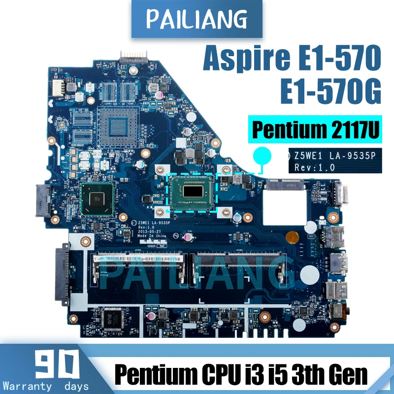 2117U I3 I5 CPU для ACER Aspire E1-570 E1-530 материнская плата ноутбука Z5WE1 LA-9535P NBMEQ1100 DDR3 - купить по