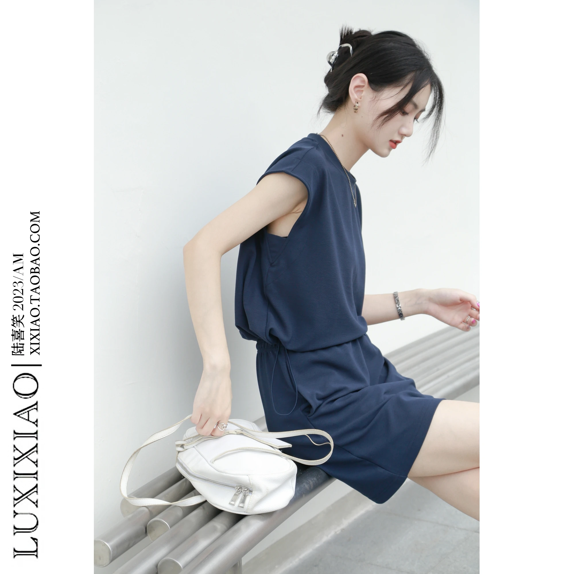 Женский комплект из двух предметов Luxixiao новинка 2024 корейский стиль хлопковый топ