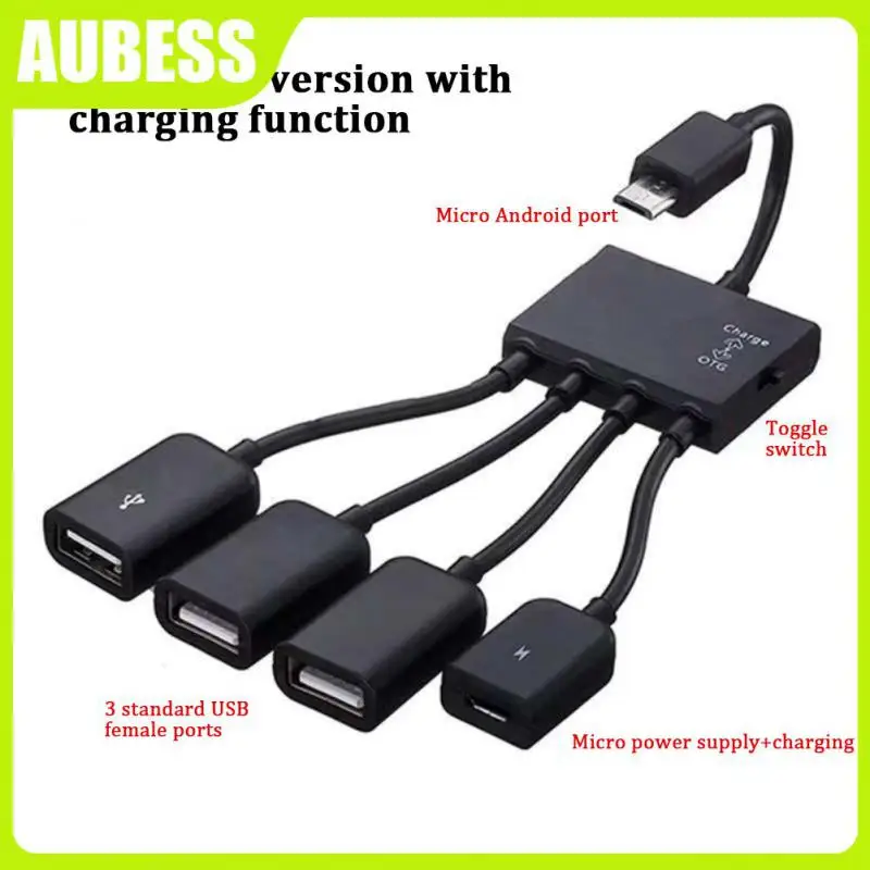 

4 Port Converter For Mouse Keyboard Micro Usb To 2 Otg Micro-usb Adapter For Android Phone Tablet Pc Multifunction Portable