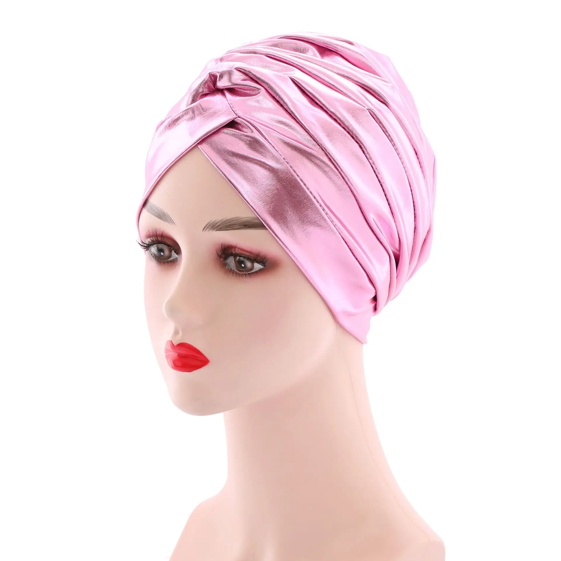 Тюрбан шляпы для женщин шелковая бронзовая световая пластина искусственная