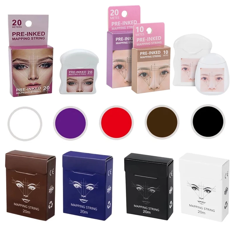Microblading Mapping Pre-Ink String 10/20 Meters for Makeup Eyebrow Dyeing Linen Thread Semi Permanent Positioning Measure Tool |