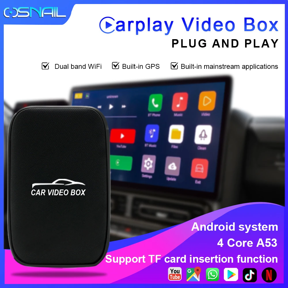 Оригинальный Android 12 автомобильный беспроводной CarPlay универсальный Ai box Apple Car Play