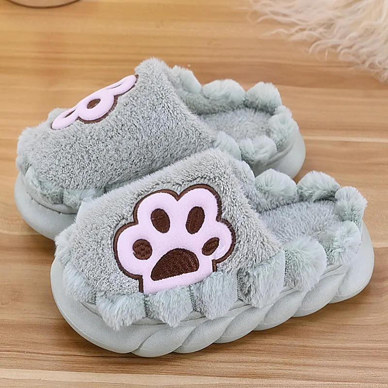 

Зимние новые тапочки унисекс с мультяшным рисунком коровы женские меховые хлопковые тапочки для девочек теплые домашние Нескользящие тапо...