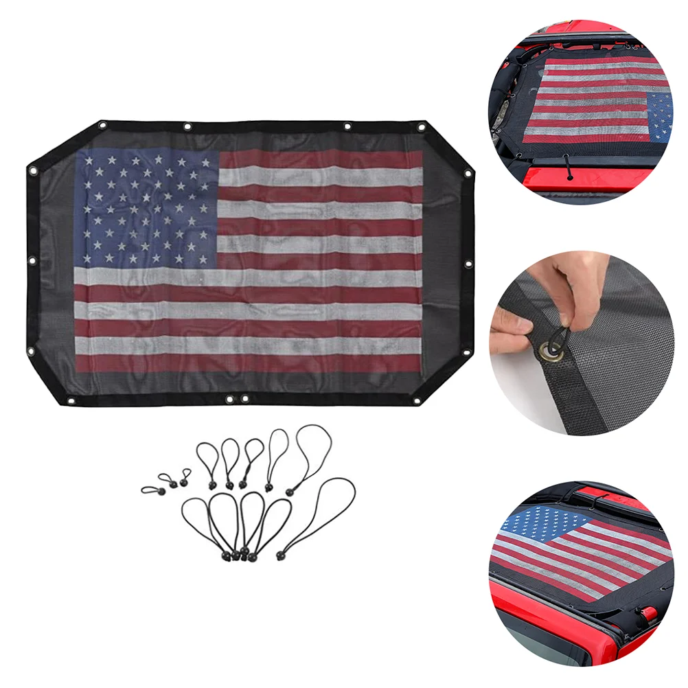 

1pc Classic Portable American Flag Sunshade Car Roof Sunshade Car Roof Cover