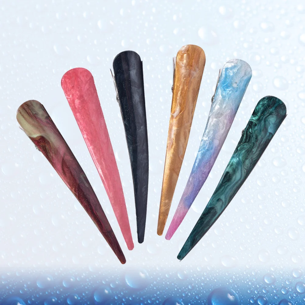 

6 шт. ацетатные акриловые заколки для волос с гудками для девочек модные заколки для волос с гудками для конского хвоста для девочек Big Duckbill Miss