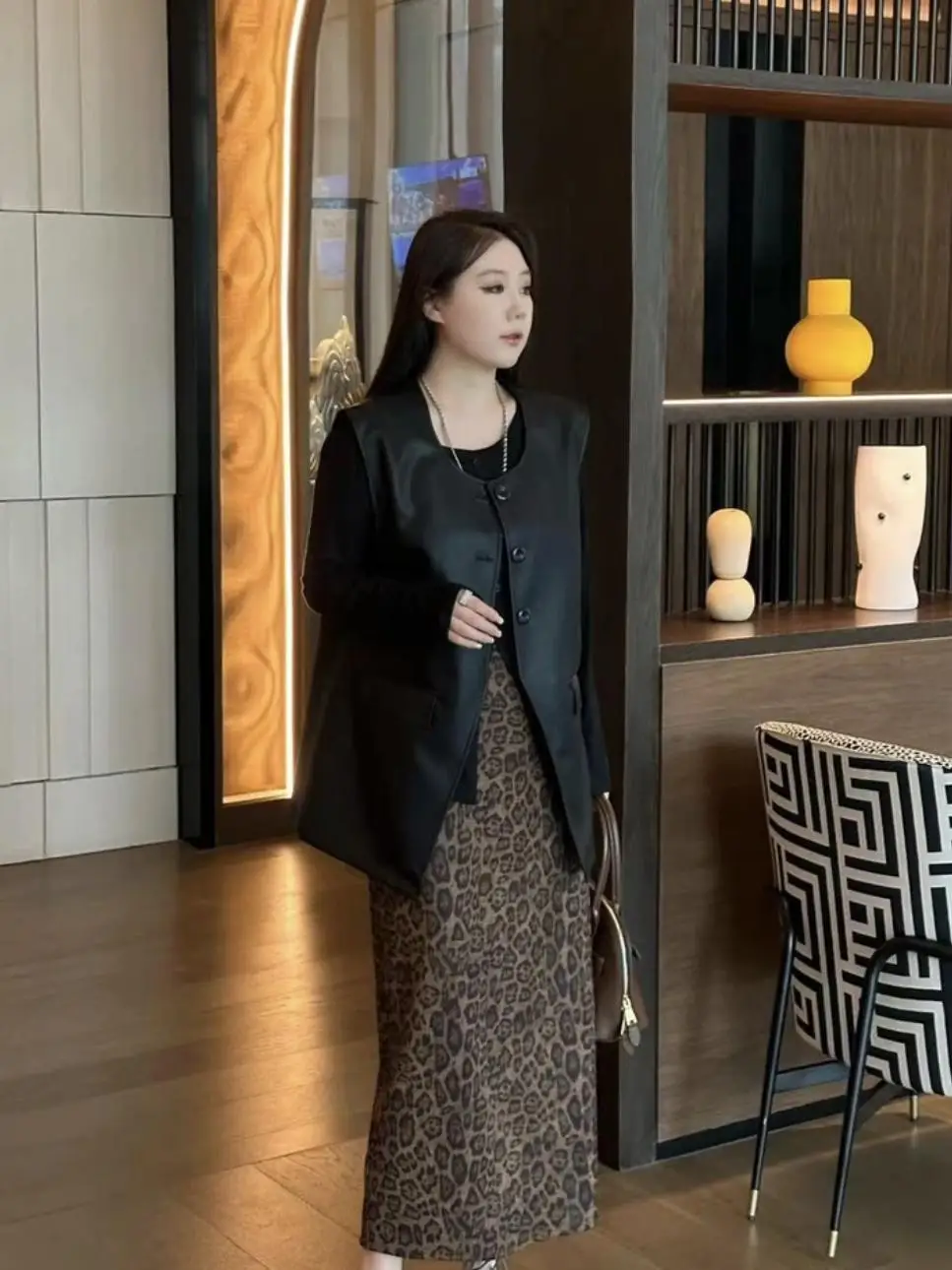 Женская одежда больших размеров Samei Street новая мода однотонный кожаный жилет без