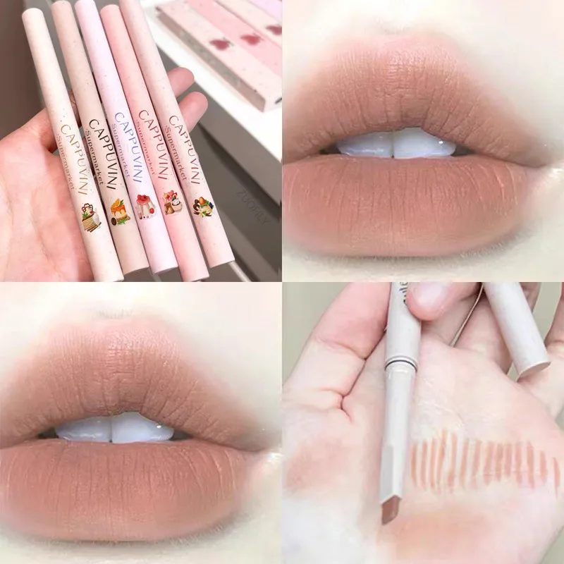 Lipliner Pencil Matte Velvet Lip Liner Pen Outline Lip Shape Lipstick Pen Waterproof Lasting Non-stick Cup Nude Lip gloss Makeup